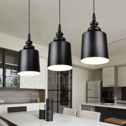 Lámpara colgante moderna contemporánea negra de 3 luces