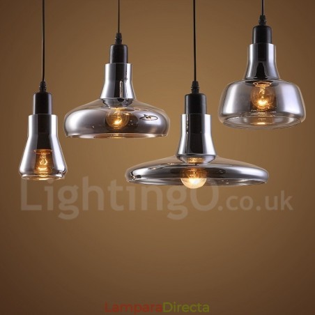 Lámpara colgante retro vintage de 1 luz con pantalla de cristal Lámpara colgante retro vintage de 1 luz con pantalla de cristal