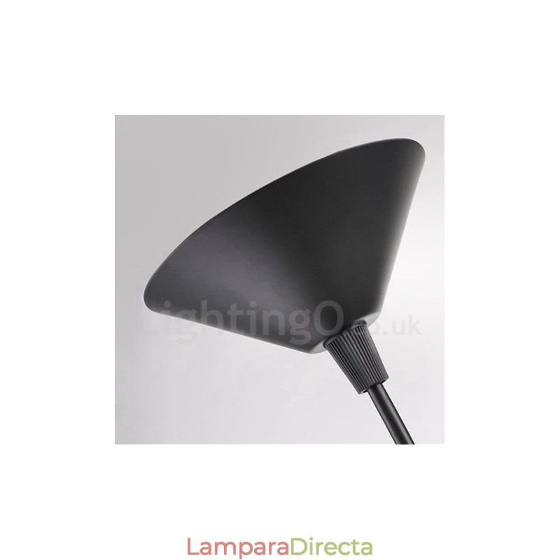 Lámpara colgante retro vintage de 1 luz con forma de sombrero de metal negro