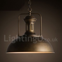 Lámpara colgante retro vintage de metal de una luz