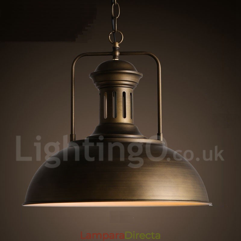 Lámpara colgante retro vintage de metal de una luz