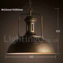 Lámpara colgante retro vintage de metal de una luz