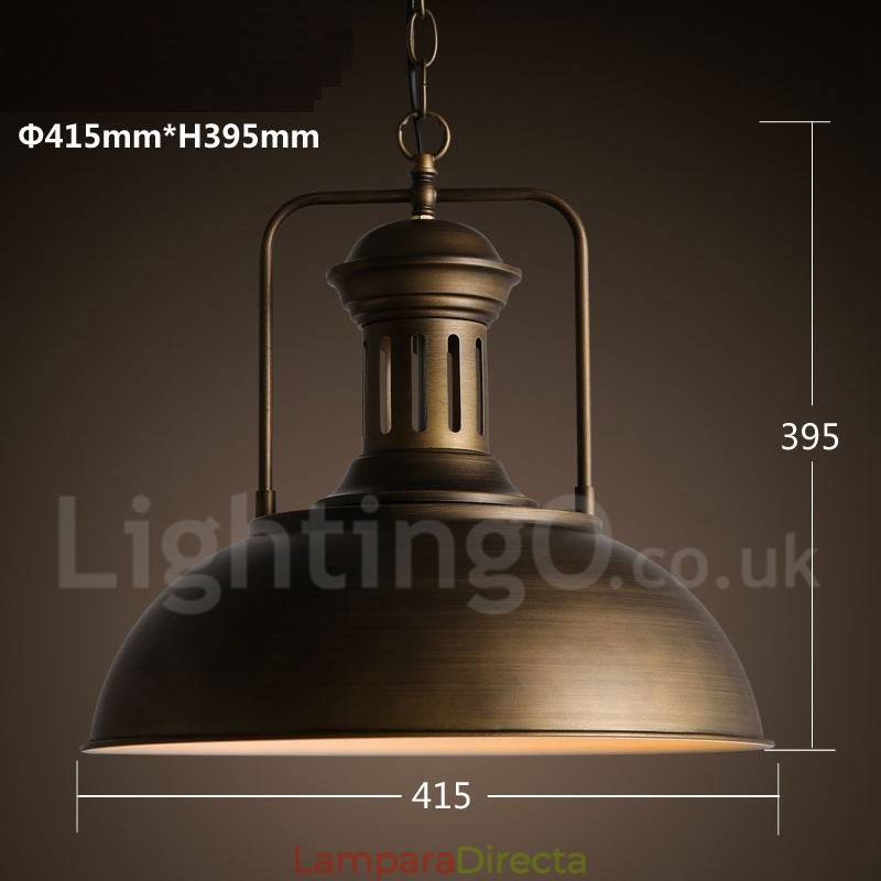 Lámpara colgante retro vintage de metal de una luz