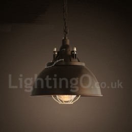 Lámpara colgante retro vintage de metal de una luz