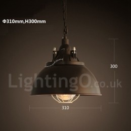 Lámpara colgante retro vintage de metal de una luz