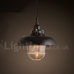 Lámpara colgante retro vintage de metal de una luz