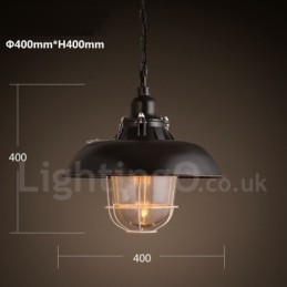 Lámpara colgante retro vintage de metal de una luz