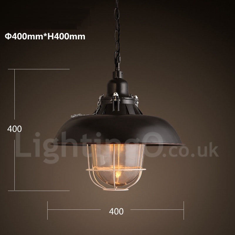 Lámpara colgante retro vintage de metal de una luz