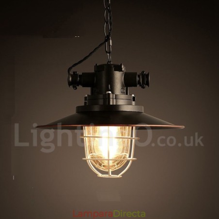Lámpara colgante retro vintage de metal de una luz Lámpara colgante retro vintage de metal de una luz