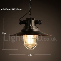 Lámpara colgante retro vintage de metal de una luz