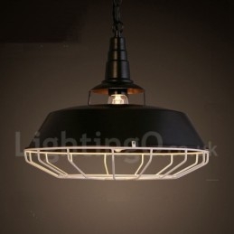 Lámpara colgante retro vintage de metal de una luz