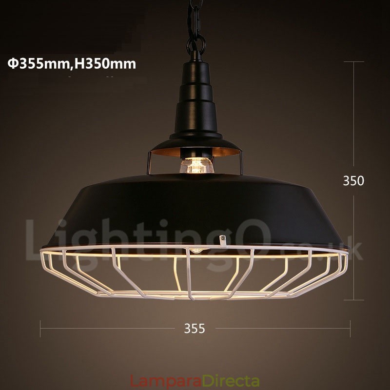 Lámpara colgante retro vintage de metal de una luz