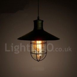 Lámpara colgante retro vintage de metal de una luz