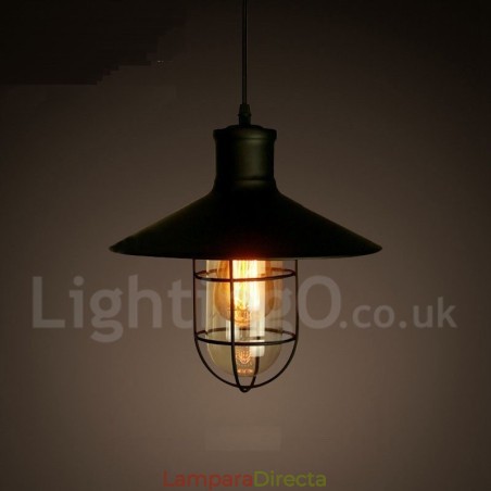 Lámpara colgante retro vintage de metal de una luz Lámpara colgante retro vintage de metal de una luz