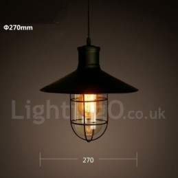 Lámpara colgante retro vintage de metal de una luz