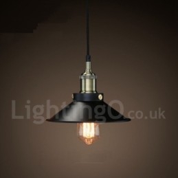 Lámpara colgante retro vintage de metal de una luz