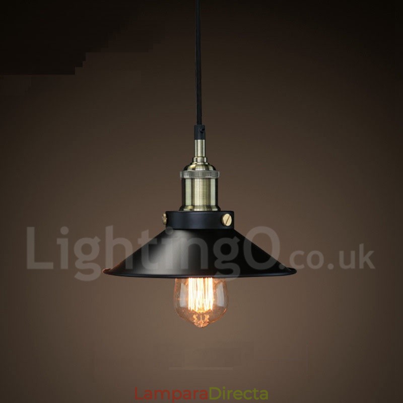 Lámpara colgante retro vintage de metal de una luz