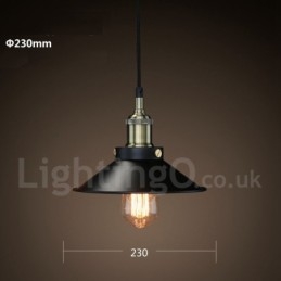 Lámpara colgante retro vintage de metal de una luz