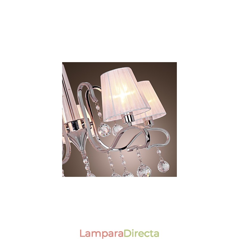 Lámpara de araña moderna contemporánea de cristal galvanizado