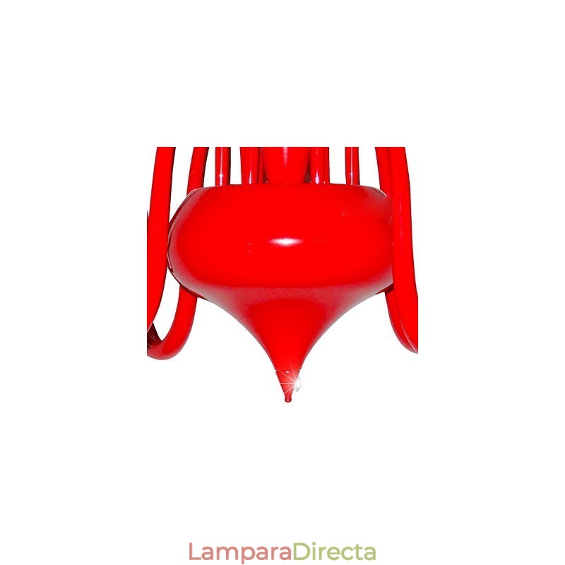 Lámpara de araña moderna de 18 luces G4 con pintura roja