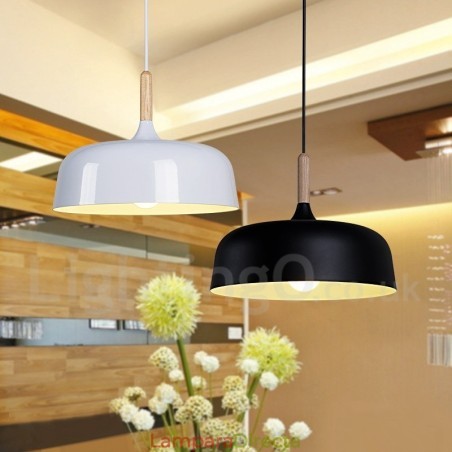 Lámpara colgante moderna contemporánea de madera y metal Lámpara colgante moderna contemporánea de madera y metal