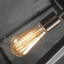 Lámpara colgante vintage de metal con pantalla de cristal