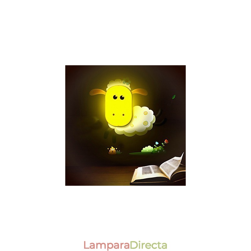 Lámpara de pared para niños con luz nocturna pequeña y control inteligente de espíritu creativo