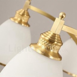 Lámpara de araña rústica de 6 luces con iluminación integrada de metal y cobre