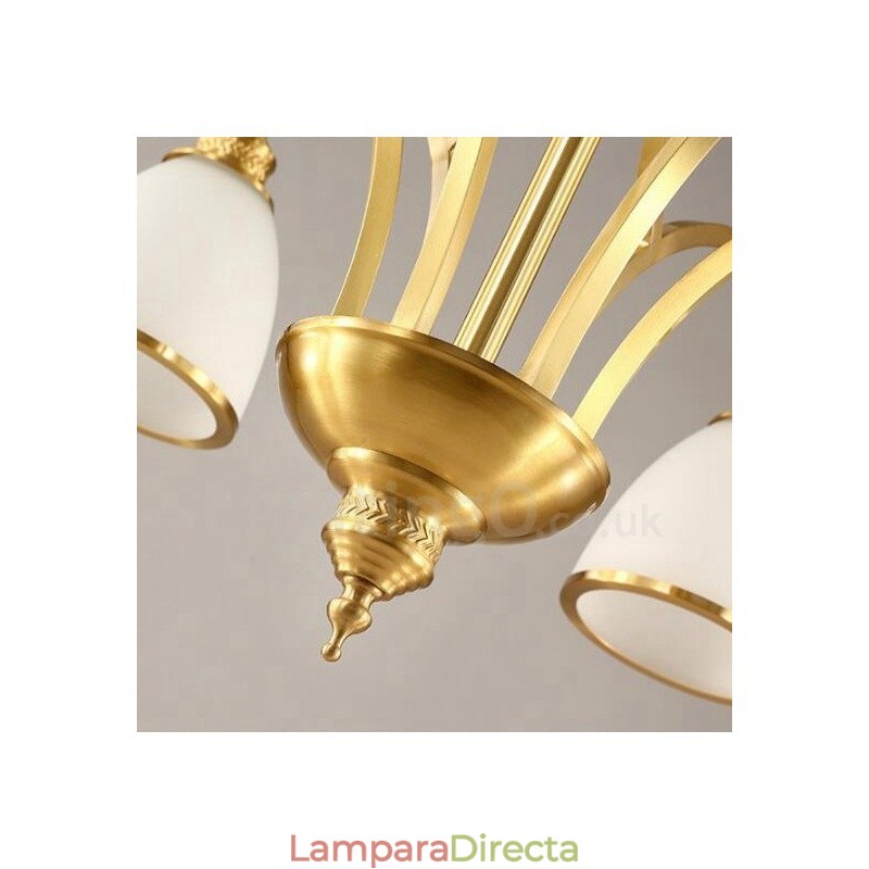 Lámpara de araña de cobre con 8 luces de estilo rústico