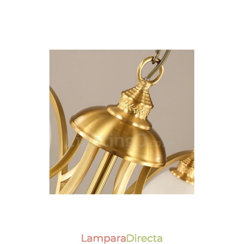 Lámpara de araña de cobre con 8 luces de estilo rústico