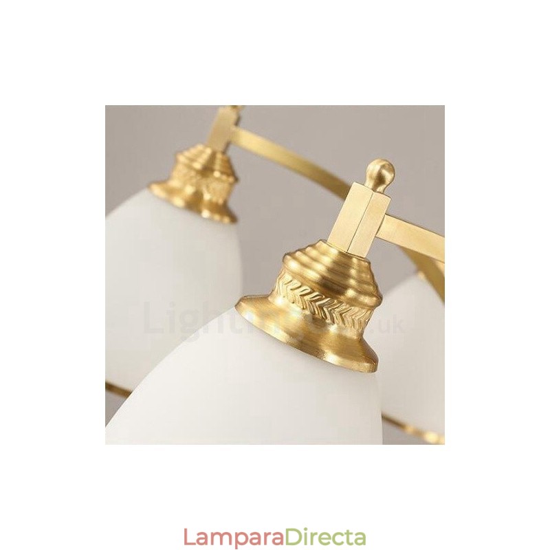 Lámpara de araña de cobre con 10 luces de estilo rústico integrada