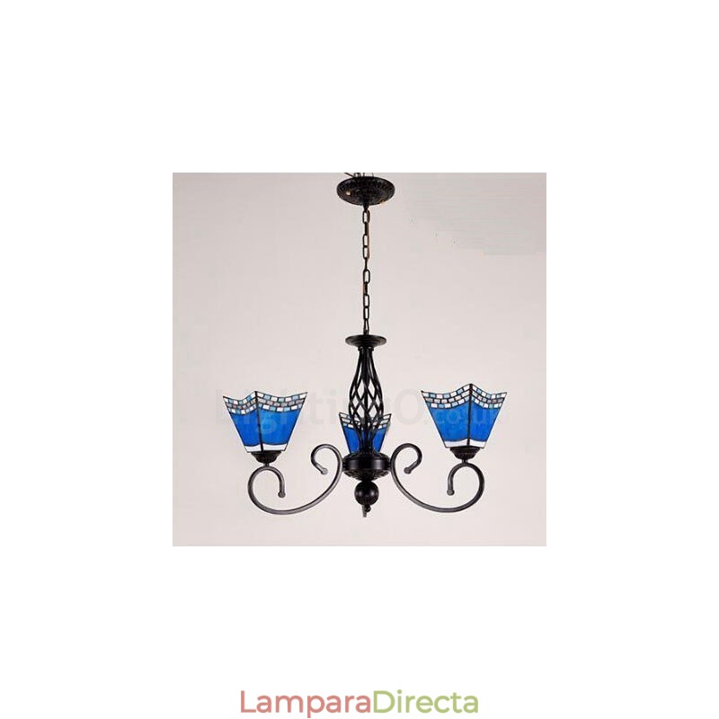 Lámpara de araña de metal integrada de estilo mediterráneo de 3 luces