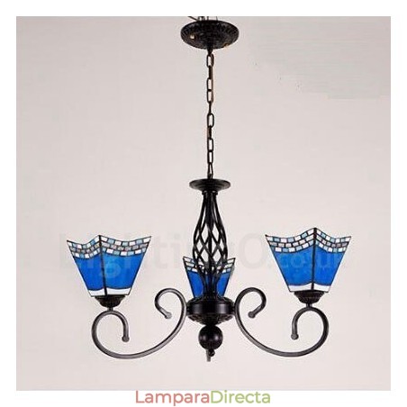 Lámpara de araña de metal integrada de estilo mediterráneo de 3 luces Lámpara de araña de metal integrada de estilo mediterráneo de 3 luces