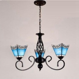 Lámpara de araña de metal integrada de estilo mediterráneo de 3 luces