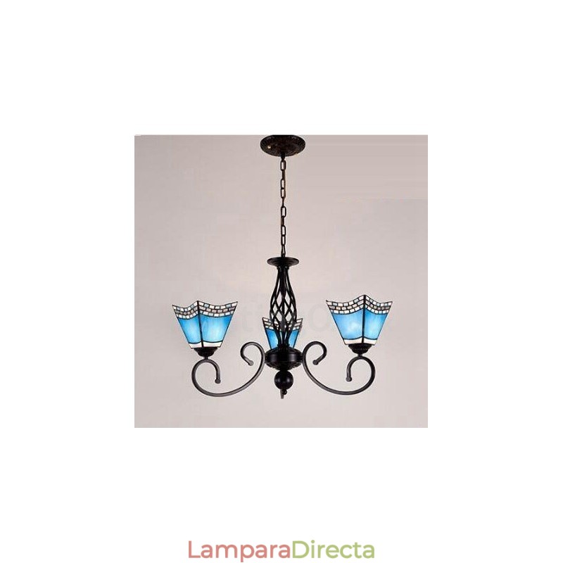 Lámpara de araña de metal integrada de estilo mediterráneo de 3 luces