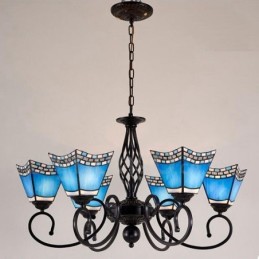 Lámpara de araña de metal integrada de estilo mediterráneo de 6 luces