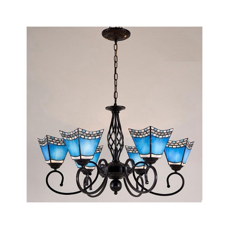 Lámpara de araña de metal integrada de estilo mediterráneo de 6 luces