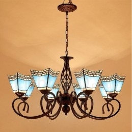 Lámpara de araña de metal integrada de estilo mediterráneo de 8 luces