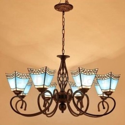 Lámpara de araña de metal integrada de estilo mediterráneo de 8 luces