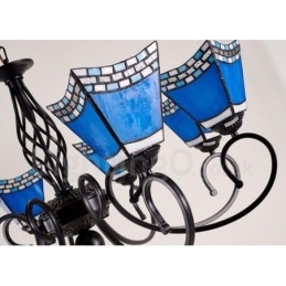 Lámpara de araña de metal integrada de estilo mediterráneo de 8 luces