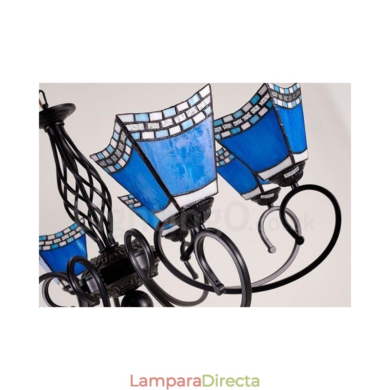Lámpara de araña de metal integrada de estilo mediterráneo de 8 luces