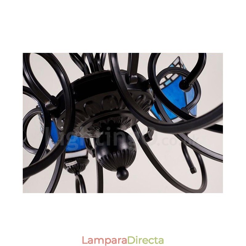 Lámpara de araña de metal integrada de estilo mediterráneo de 8 luces