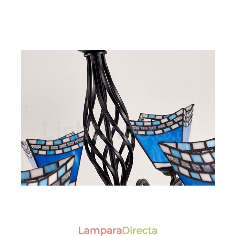 Lámpara de araña de metal integrada de estilo mediterráneo de 8 luces