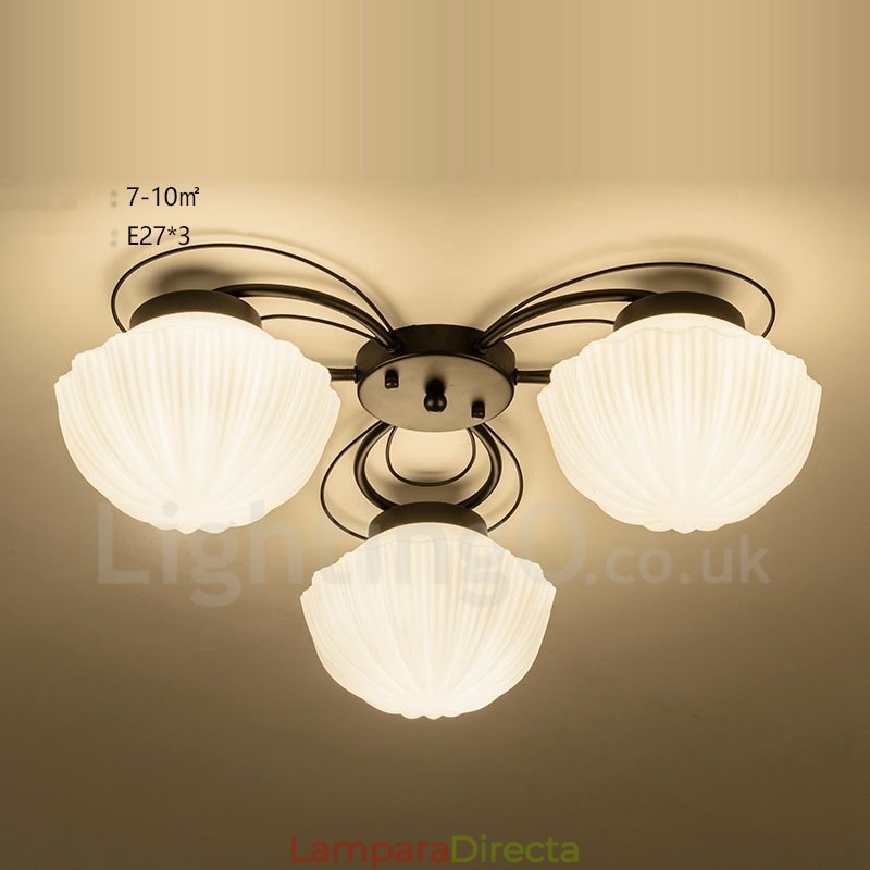 Lámpara de araña integrada rústica de 3 luces