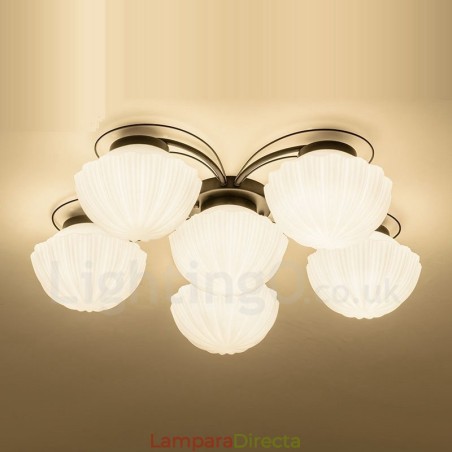 Lámpara de araña integrada rústica de 6 luces Lámpara de araña integrada rústica de 6 luces