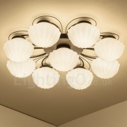 Lámpara de araña integrada rústica de 9 luces