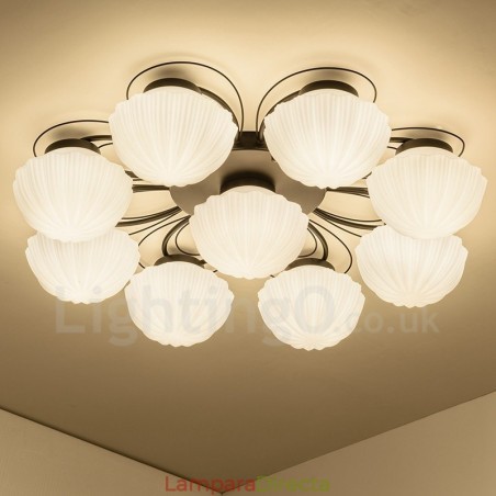 Lámpara de araña integrada rústica de 9 luces Lámpara de araña integrada rústica de 9 luces