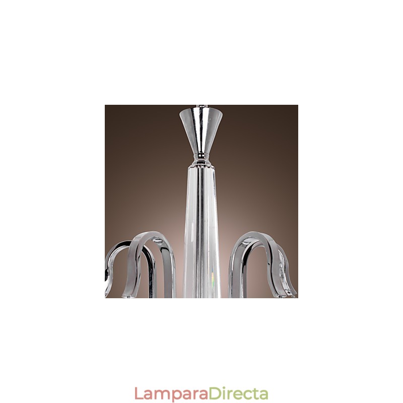 Lámpara de araña moderna contemporánea de cristal galvanizado