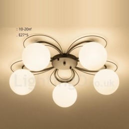 Lámpara de araña integrada rústica de 5 luces