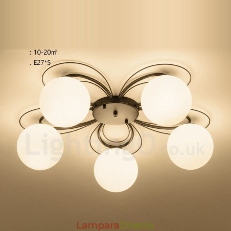 Lámpara de araña integrada rústica de 5 luces Lámpara de araña integrada rústica de 5 luces